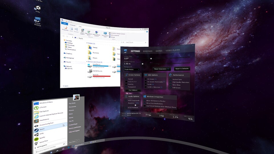 Virtual Desktop ist eine Anwendung, die euch den PC-Desktop in VR nutzen lässt.