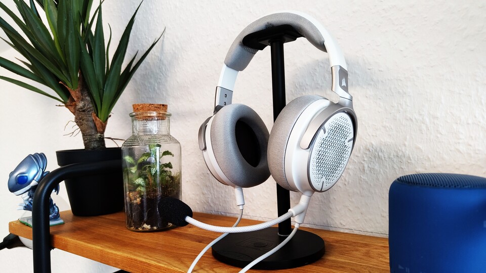 Of course, gaming headsets can also look really stylish on a stand. The Corsair Virtuoso Pro is pictured here.