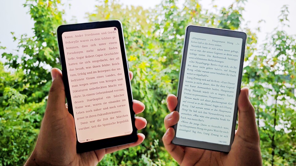 Beim Boox Palma 2 Pro könnt ihr die Farbtemperatur der Hintergrundbeleuchtung verändern. Beim Viwoods AiPaper Reader geht das nicht. (Bildquelle: Duy Linh DinhGameStar Tech)