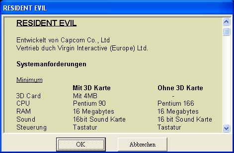 Dank Voodoo tritt der Prozessor beim Spielen in den Hintergrund: Mit einer 3D-Karte reicht dem Horrorklassiker Resident Evil ein Pentium mit 90 MHz – ohne sie braucht's das Modell mit 166 MHz, das nicht nur 85 Prozent höher getaktet ist, sondern im Jahre 1996 auch etwa fünfmal so teuer.