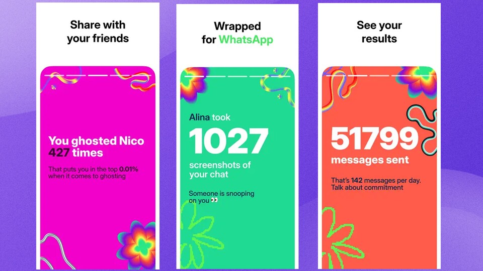 So sehen die Charts aus, die WA Wrapped für euch erstellt. (Bildquelle: WA Wrapped)