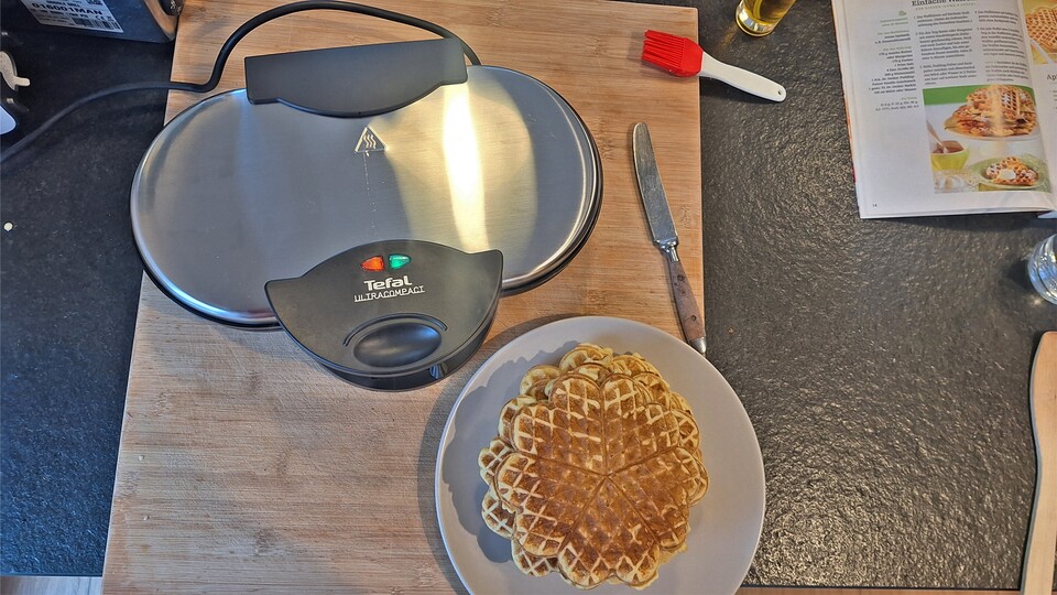 Mir läuft schon wieder das Wasser im Mund zusammen, während ich mir meine Waffelfotos anschaue.