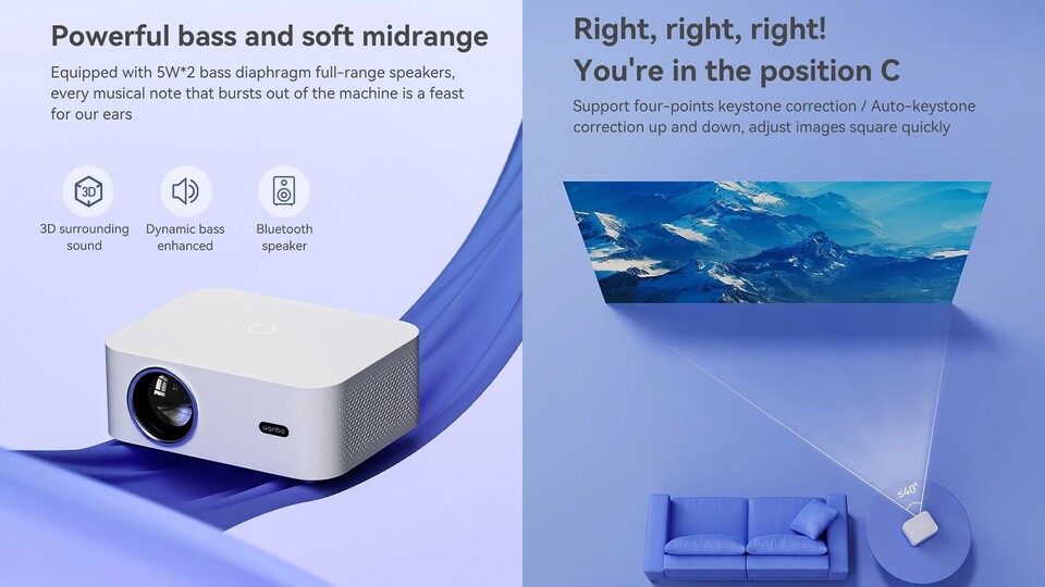 Der X2 Pro Projektor vereint modernes Design mit beeindruckender Technologie!