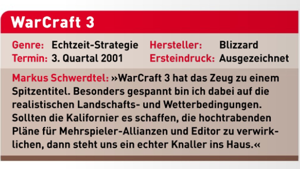 So sah Markus Fazit ein Jahr vor Veröffentlichung von Warcraft 3 aus. Schon damals wusste er, welchen Hochkaräter er dort in den Händen hielt. Die gesamte Titelstory lest ihr in unserem Heftarchiv.