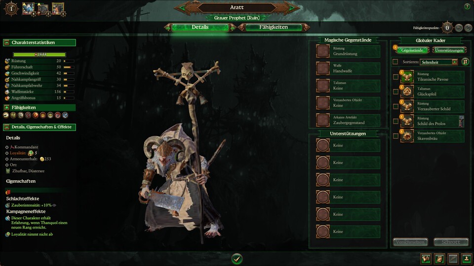So sieht Garrac in Warhammer 3 aus. Er ist ein magischer, grauer Prophet.