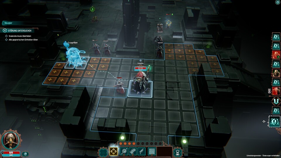 Mit den Kognitionspunkten können wir mehr Schritte für unseren Anführer einkaufen.