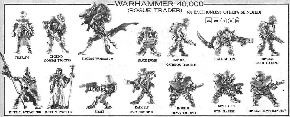 Im allerersten Tabletop zu Warhammer 40k gab es Fischmenschen und Weltraumzwerge.