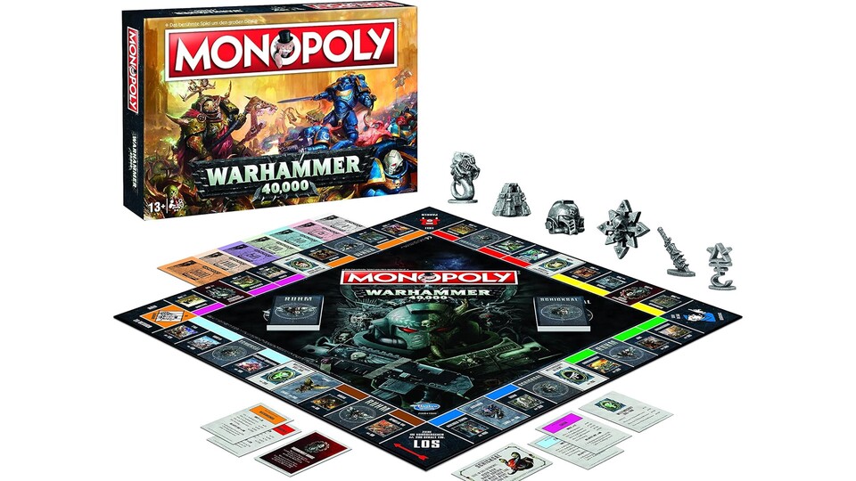 Das bekannte Spielprinzip von Monopoly gilt auch hier, aber alle Orte und Ereignisse haben klare Warhammer-40k-Assoziation.