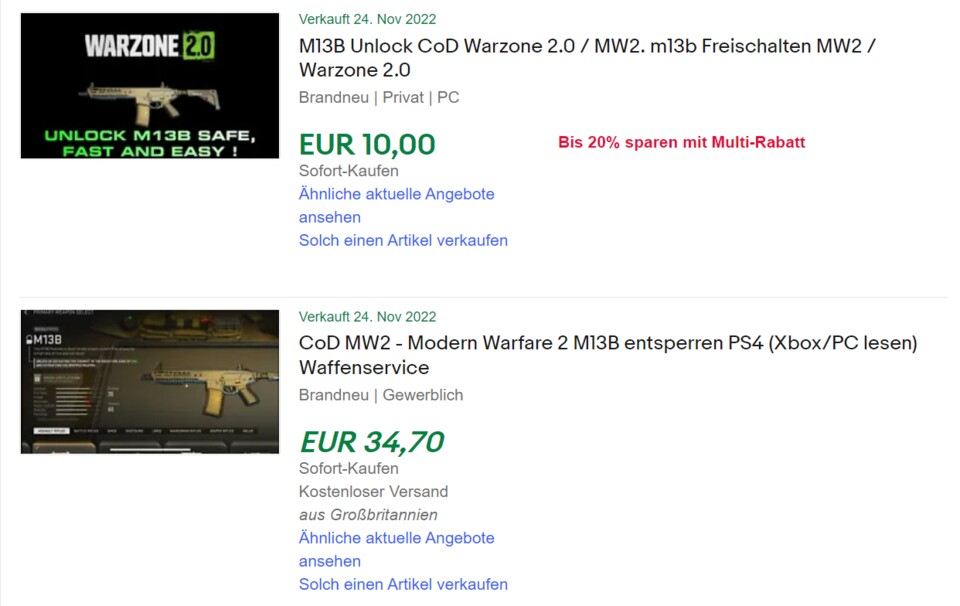 Knappe 35 Euro wurden für die M13B schon auf den Tisch gelegt - das ist bereits der halbe Preis von MW2!