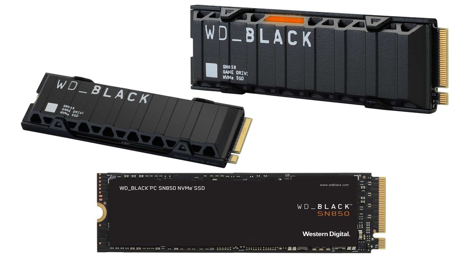 Die WD_BLACK SN850 SSD wird es in zwei Ausführungen geben: Mit Kühlkörper & RGB-Beleuchtung oder schlicht