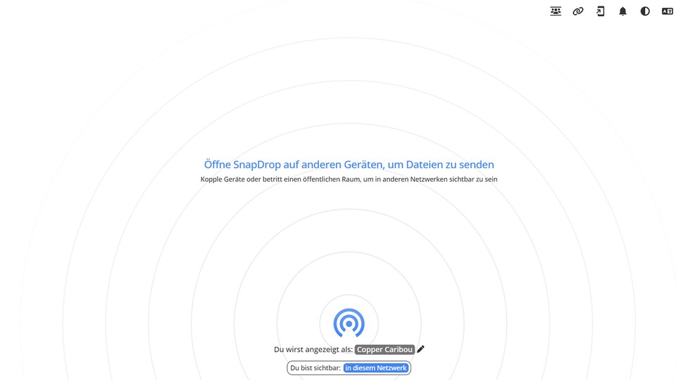 Wenn ihr kein »AirDrop« verwenden wollt, oder verwenden könnt, empfehle ich euch »Snapdrop« als Alternative. (Bildquelle: Snapdrop)