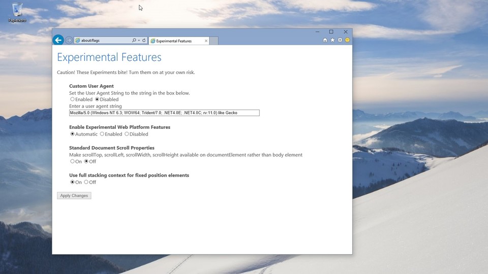 Die neuen Features des Webbrowsers Spartan lassen sich im Internet Explorer von Windows 10 aktivieren.