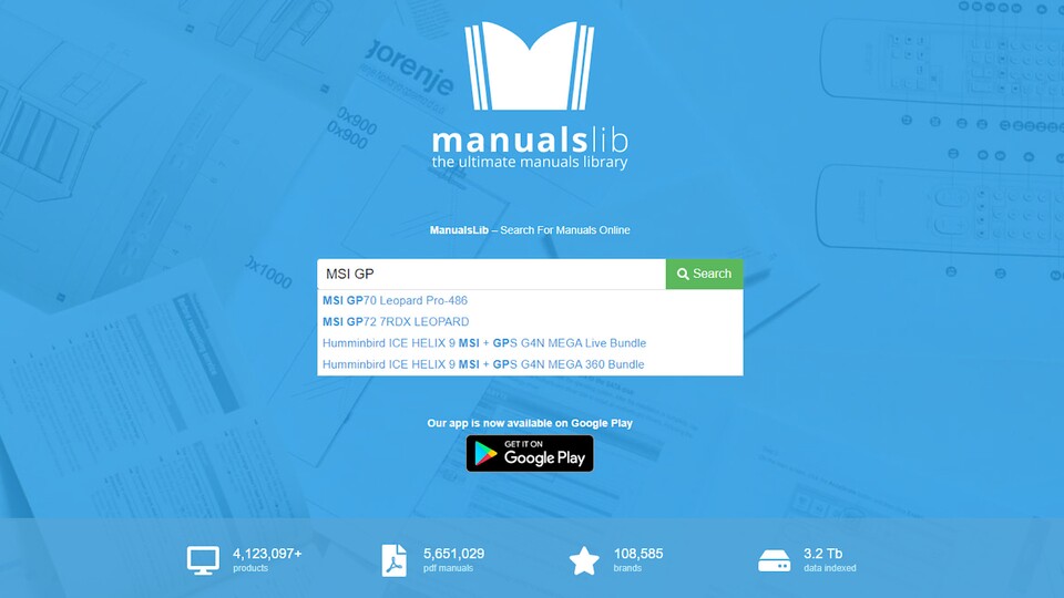Die Datenbank von ManualsLib umfasst Handbücher von mehreren Millionen Produkten.