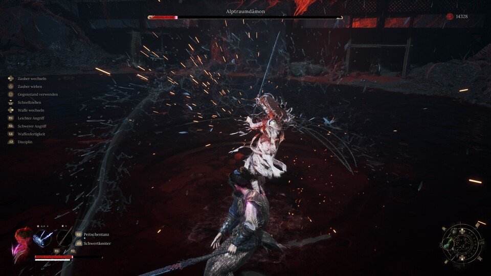 Es fliegen Funken und Regentropfen. Wuchang lässt in diesem Abschnitt die Grafikmuskeln spielen.