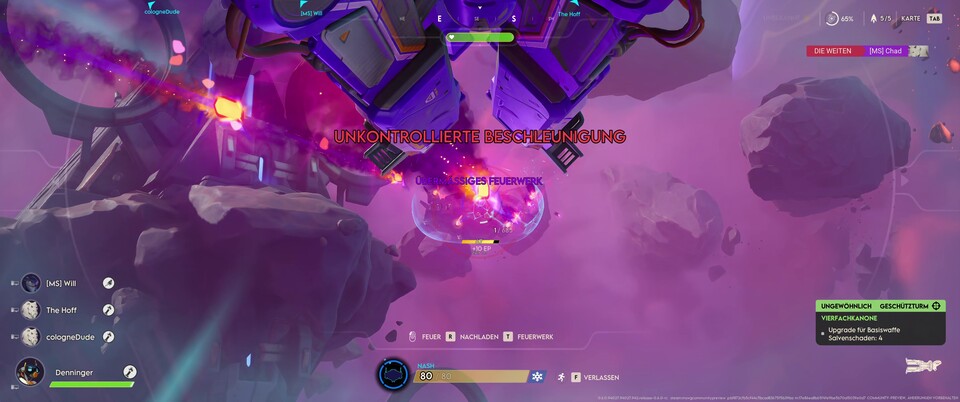 Die Bordkanonen gibt es in mehreren Seltenheitsstufen in den Mini-Dungeons zu finden. Unter andererem könnt ihr ein überdimensioniertes Sniper-Gewehr installieren.