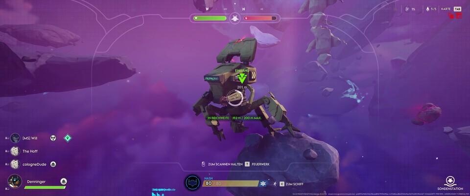 Dieser riesige Weltraum-Mech wartet daruf, von uns erkundet zu werden. Hier scannen wir ihn gerade mit einer Drohne.