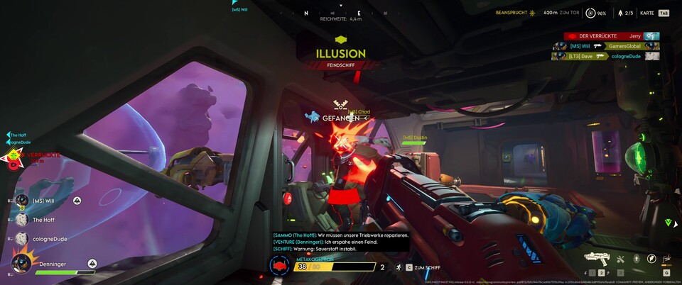 Die feindliche Crew lässt sich natürlich einfach ausschalten, wenn sie gerae am Geschützturm sitzt.