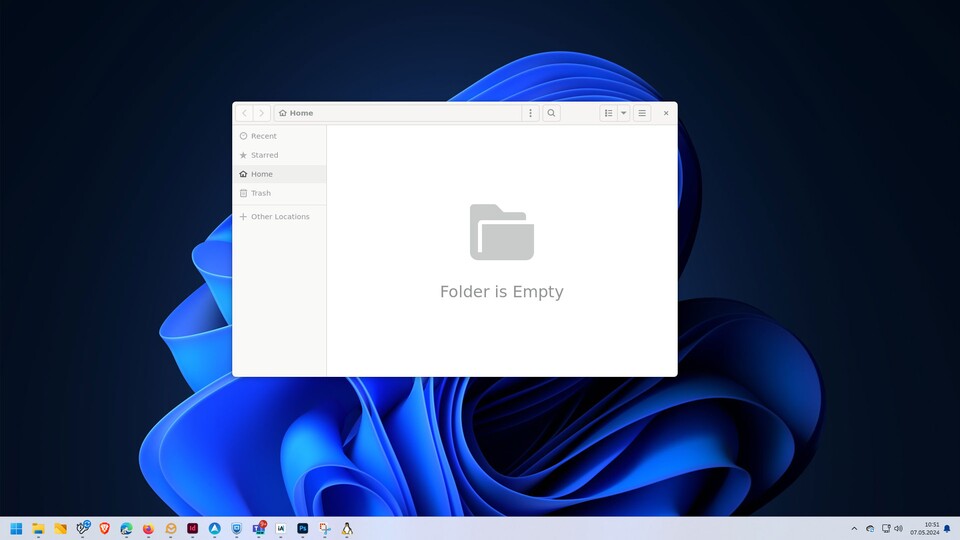 Nutzt ihr wie in diesem Fall Ubuntu mittels Windows-Subsystem für Linux (WSL) in einer VM, könnt ihr mit dem Ubuntu Dateimanger nativ unter Windows 11 arbeiten