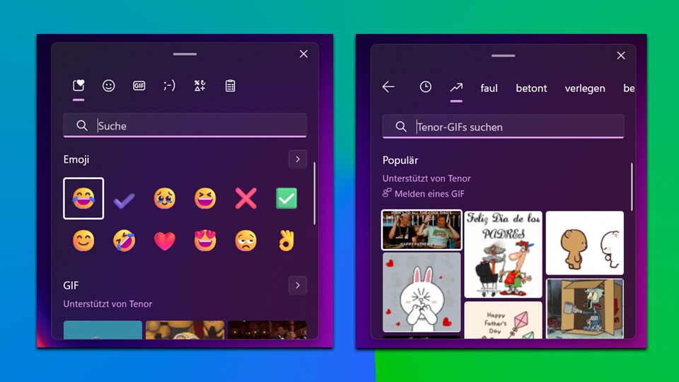 Ein wenig hübscher und besser: Auf Windows 11 wurde [Windows] + [Punkt] noch mal aufgebohrt.