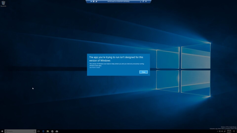 Windows 10 Cloud kann nur Apps aus dem Windows Store nutzen - aber auch überlistet werden. (Bildquelle: YouTube/Neowin)