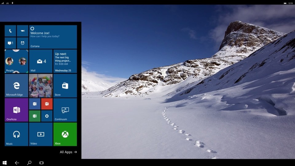 Windows 10 Continuum macht die Nutzung von universellen Apps auf einem Desktop möglich, wenn Monitor, Tastatur und Maus an ein Smartphone angeschlossen werden.