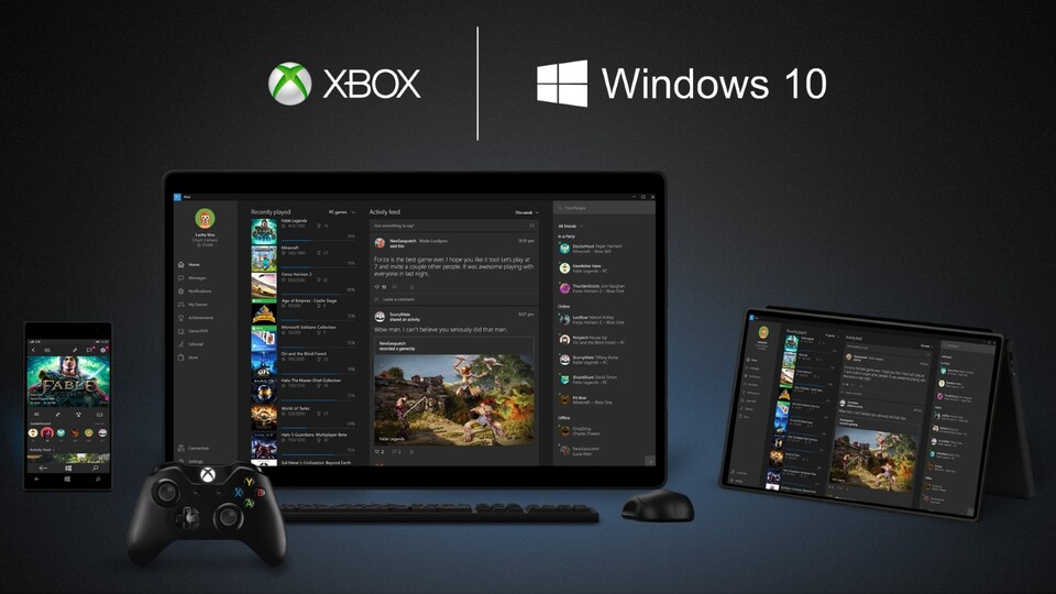 In Zukunft will Microsoft die Xbox One noch stärker mit dem PC verzahnen, Windows 10 soll es im Herbst dieses Jahres in Kombination mit der passenden Xbox-App aus dem Windows Store möglich machen.