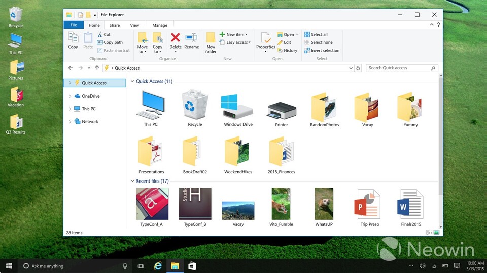 So könnten die Icons in Windows 10 aussehen. (Bildquelle: Neowin)