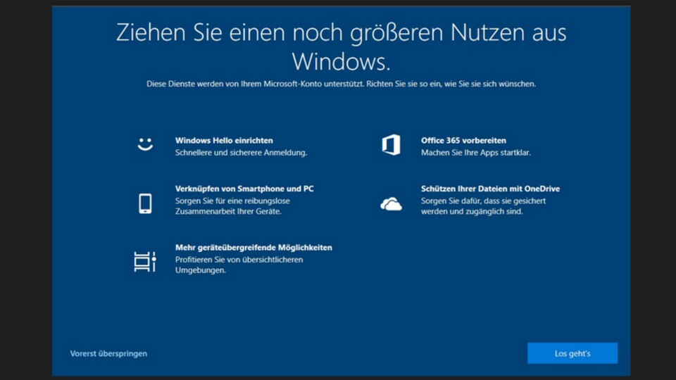 Windows 10 Nutzen Fullscreen-Meldung