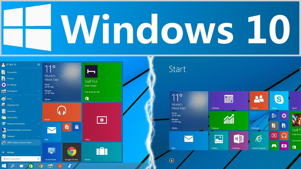 Windows 10 soll sich optisch auf den ersten Blick von älteren Windows-Versionen unterscheiden.
