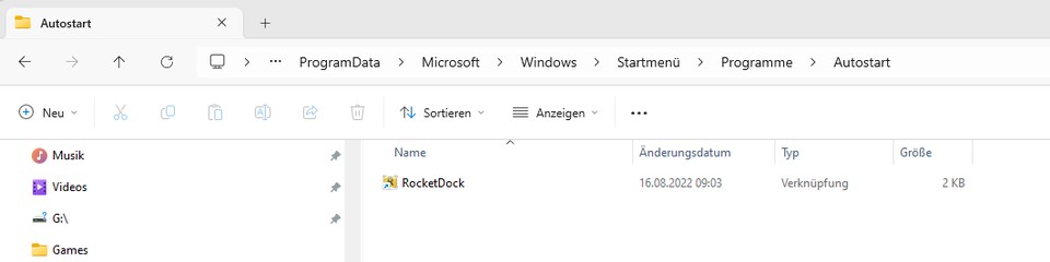 Eine weitere Option findet sich im Explorer.