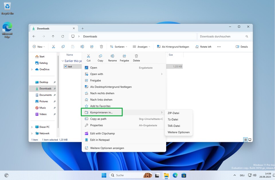 So sieht die neue Funktion für den Explorer von Windows im Praxiseinsatz aus.