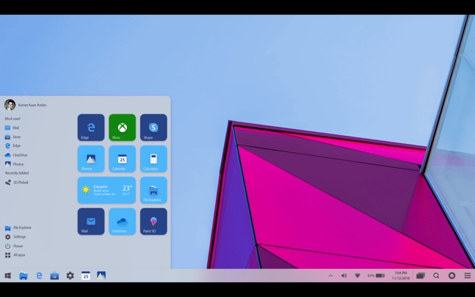 Windows 11 Konzept (Bildquelle: Avdan/Youtube)