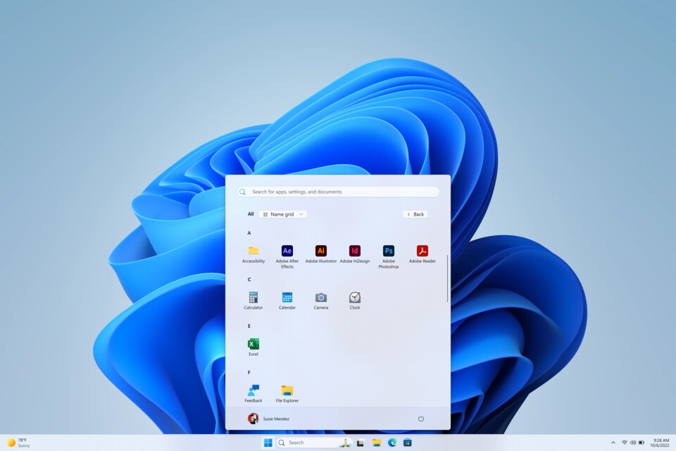 Grid View (Raster-Ansicht) in der Beta von Windows 11. (Quelle: blogs.windows.com)