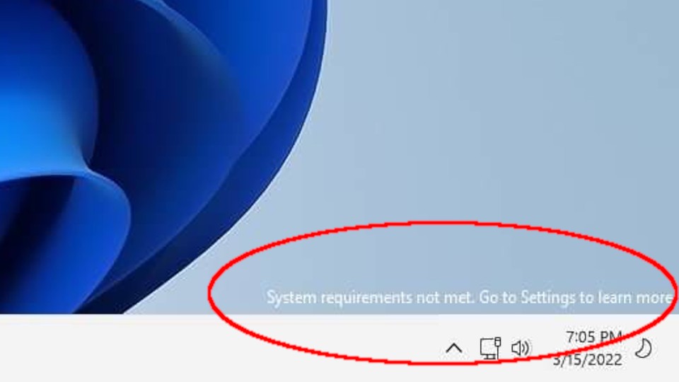 سيقول باللغة الألمانية: لم يتم استيفاء متطلبات النظام.  (مصدر الصورة: Windows Latest)