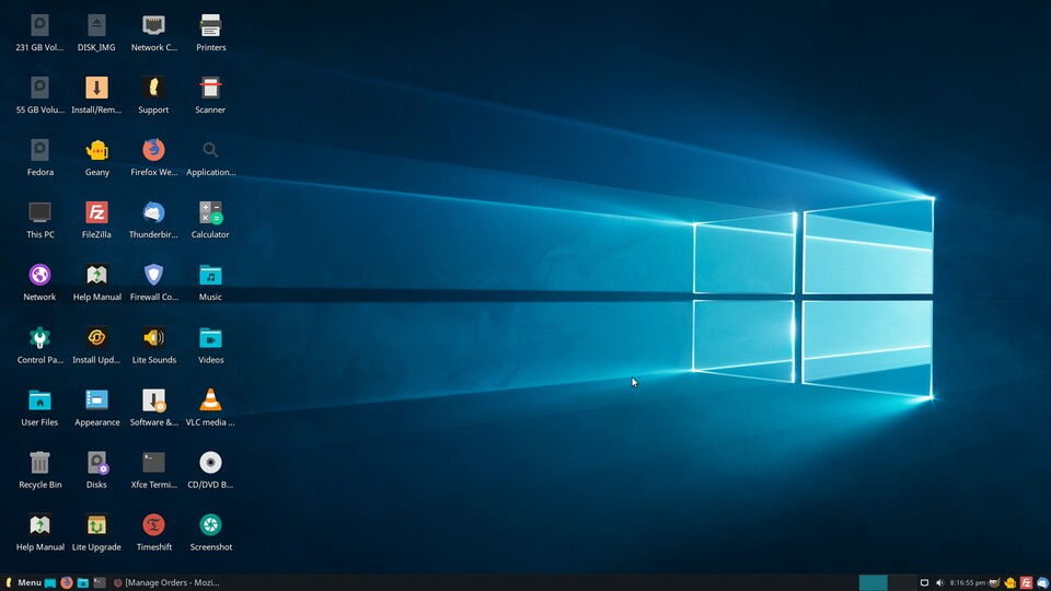 Mit dem passenden Hintergrundbild und einer Art Startmenü erinnert Linux Lite auf den ersten Blick an Windows 10, die grundsätzlichen Unterschiede zwischen den Betriebssystemen bleiben aber natürlich erhalten.