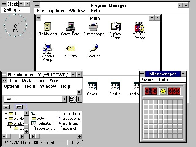 Der Win95-Vorgänger Windows 3.1 war nur ein grafischer Aufsatz für MS-DOS und nicht alleine lauffähig.