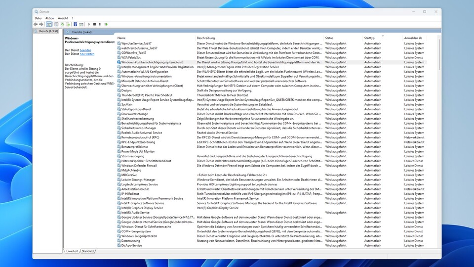 Viele Dienste braucht Windows, um sauber arbeiten zu können. Es schleichen sich aber immer mal wieder auch unnötige Zusatzdienste hier hinein. (Bildquelle: Nils RaettigGameStar Tech)