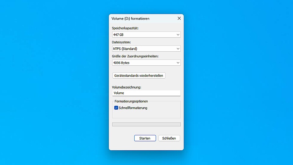 Wer Datenträger auf die Schnelle formatieren will, bekommt schon lange diesen für viele altbekannten Anblick zu Gesicht.