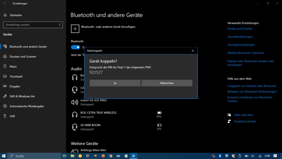 Nur, wenn ein Handy via Bluetooth mit eurem Windows-Gerät gekoppelt ist, funktioniert die dynamische Sperre.