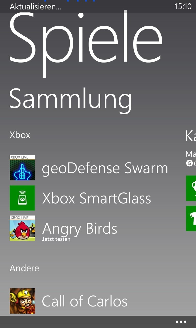 In der Xbox-App versammeln sich alle runtergeladenen Spiele. Wer mag, legt sich oft gebrauchte Titel als Kachel auf die Startseite.