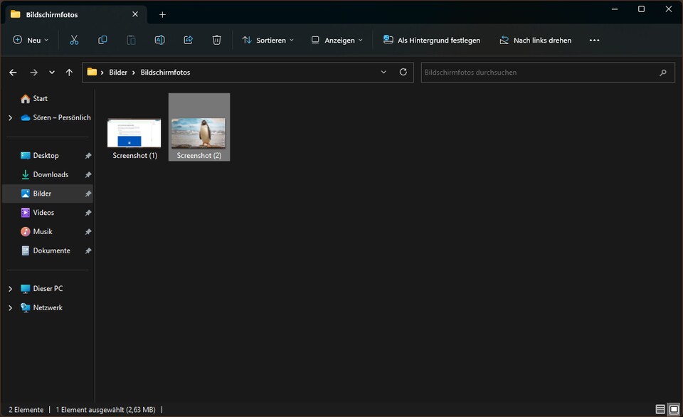 Egal ob Windows 10 oder 11: Eure Screenshots findet ihr in eurem persönlichen Bilder-Ordner.