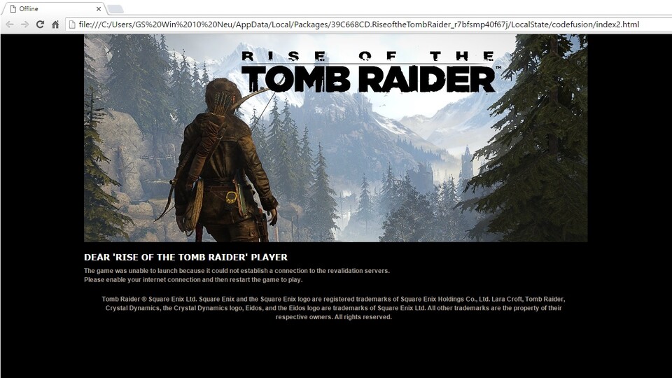 Prinzipiell ist es auch möglich, Rise of the Tomb Raider offline zu spielen. Im Test ist es aber teils vorgekommen, dass eine eigentlich aktive Internetverbindung nicht als solche erkannt wurde und der Spielstart nicht möglich war.