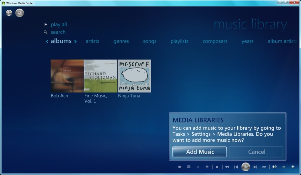 Das Media Center gibt es erst am Windows 7 Home Premium.