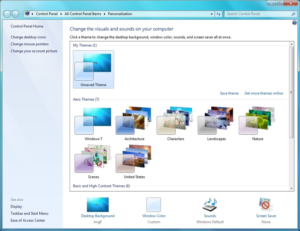 Microsoft liefert bei Windows 7 gleich sechs Desktop-Themen mit. Weitere sollen sich leicht selbst erstellen lassen.