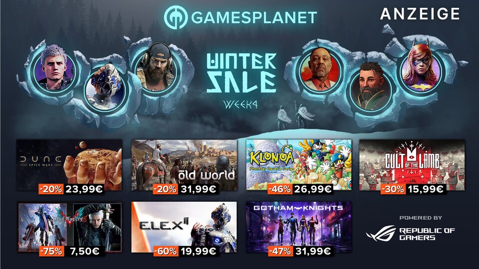 Die vierte Woche des Winter Sales bei Gamesplanet ist im Gange und lockt wieder mit spannenden Deals.