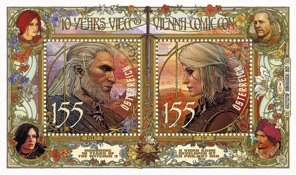 So sehen die Witcher-Briefmarken aus.