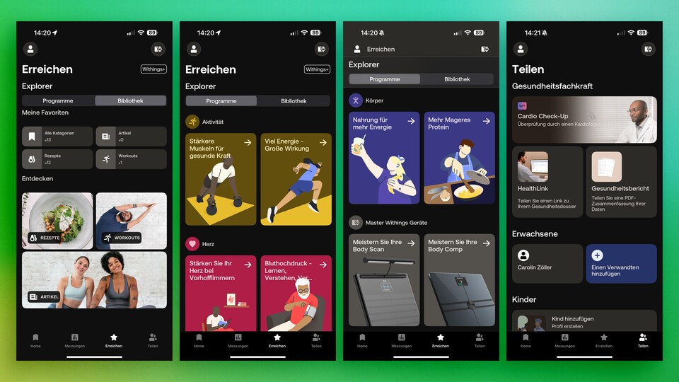 Das Angebot von Withings+ ist hauptsächlich auf Gesundheit und Ernährung zugeschnitten.