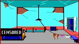 Die Anfänge: Leisure Suit Larry 1 drehte sich 1987 nur um Pixelsex, den Akt blendete ein »Zensiert«-Schild verschämt aus.