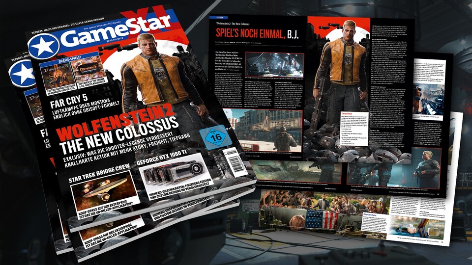 Wolfenstein 2: The New Colossus ist das Titelthema der GameStar 07/2017, die ab dem 21. Juni am Kiosk ausliegt. 