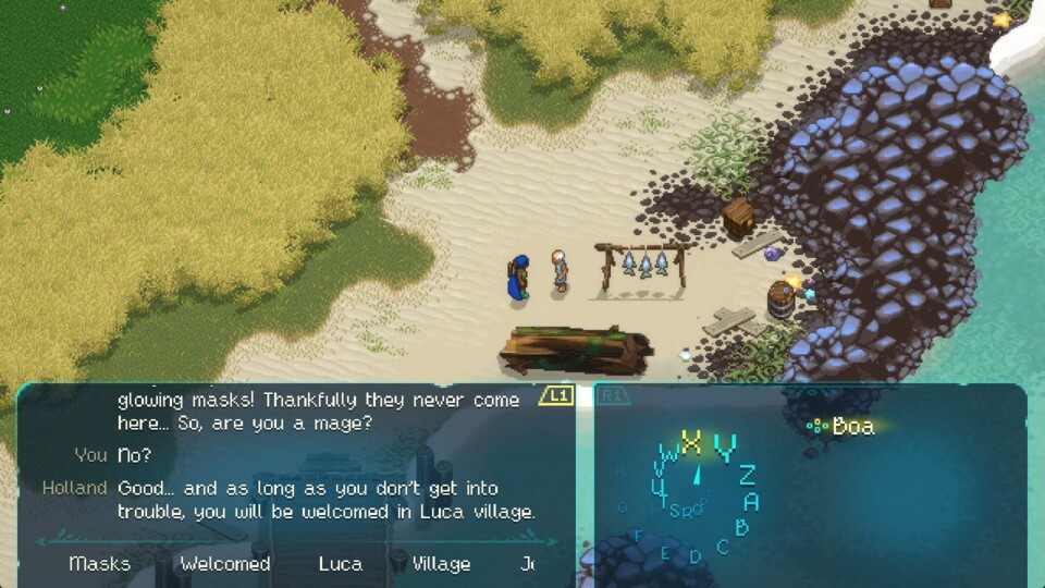 Die Dialoge in World of Anterra führt ihr über einzelne Buchstaben und Worte - auf jeden Fall mal was Neues!